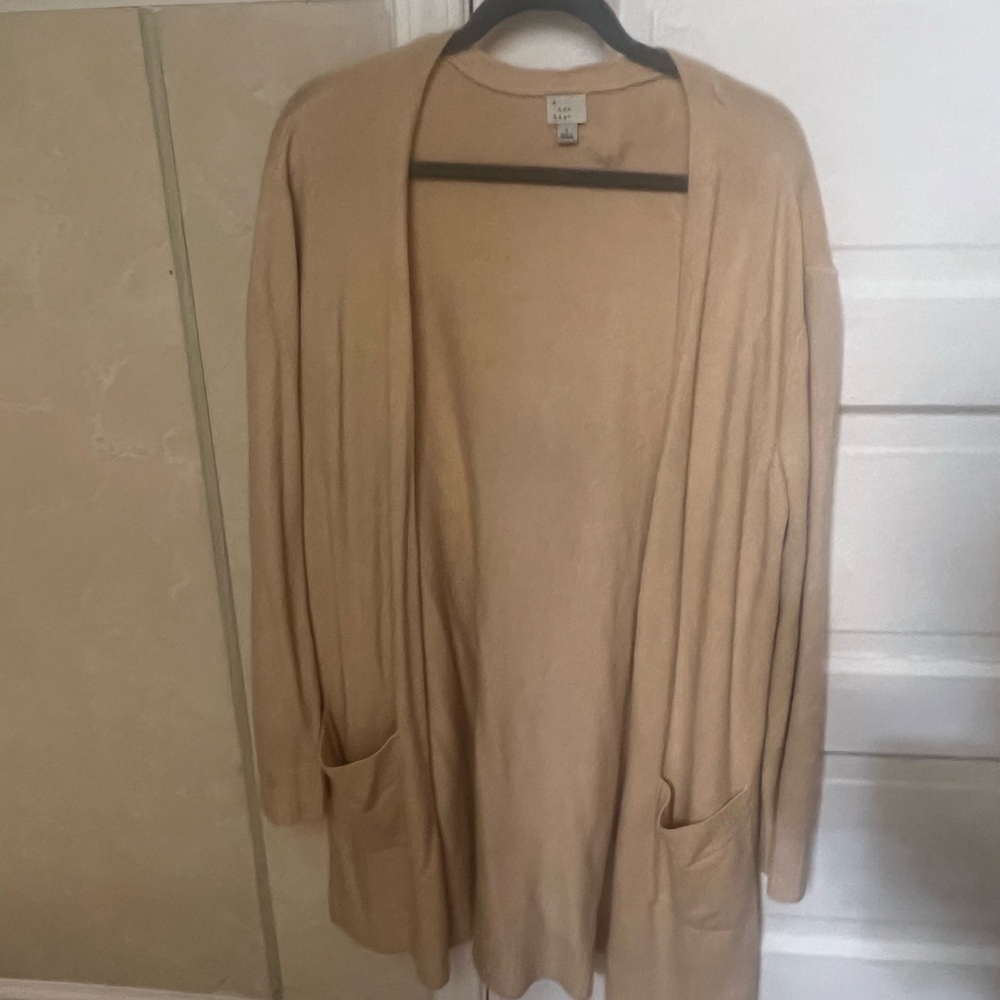 Cozy Tan Open-Front Sweater